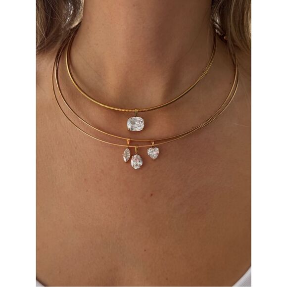 Anthropologie Jewelry - Heart diamond necklace #2636